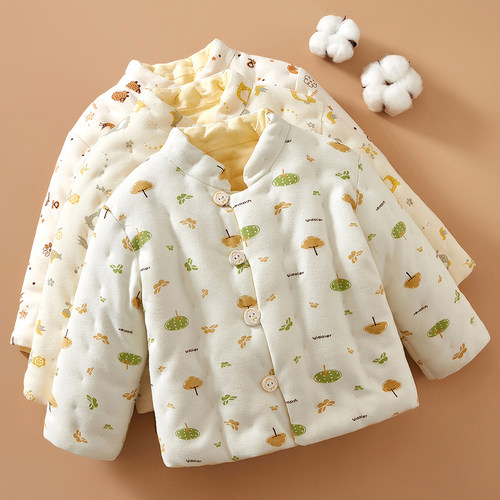 儿童冬季手工纯棉花加厚保暖棉袄