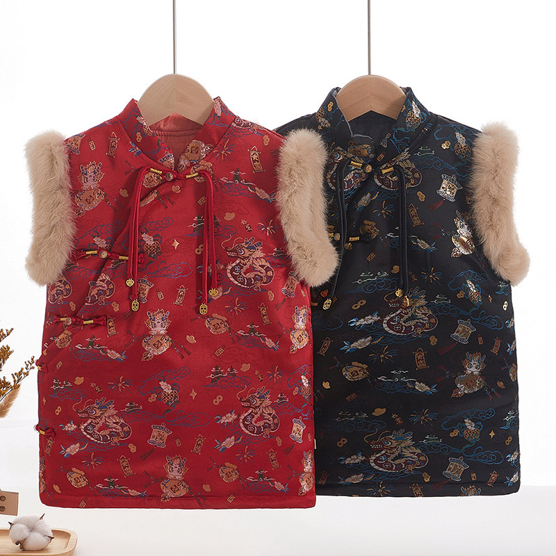 中大童夹棉花马夹中国风偏襟儿童坎肩盘扣秋冬季男女童纯棉花马甲,童装/婴儿装/亲子装,马甲,淘宝优惠券,粉丝福利购,淘宝优惠卷