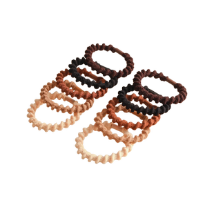 波浪加粗黑色高马尾头绳螺纹橡皮筋女扎头发绳高弹耐用发圈皮套