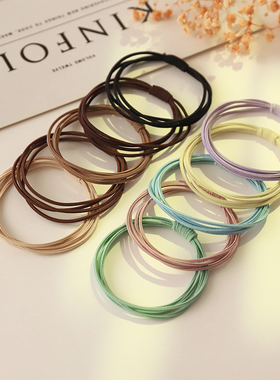 韩版新款奶卡黑皮筋基础打底扎头发皮筋发圈高弹力结实耐用皮套女