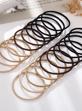 扎头发橡皮筋细款发圈简约韩国头绳绑头发皮套女皮圈黑色发绳头饰