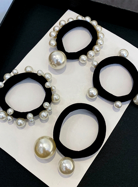 头绳女简约网红韩国发圈大小珠钉珠发圈马尾辫扎丸子头基础皮筋