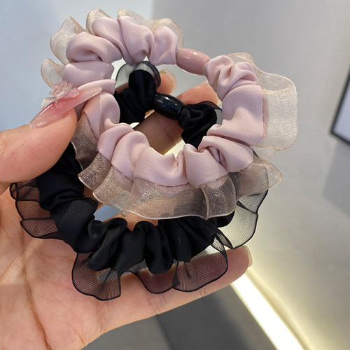 韩版发圈网纱花边布艺不伤发发绳