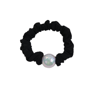 仿珍珠肠发圈女简约成人皮套高弹耐用皮筋黑色发绳丸子头马尾发饰