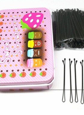 黑色一字发夹新娘盘发夹隐形U型卡刘海夹插针固定碎发边夹BB钢夹