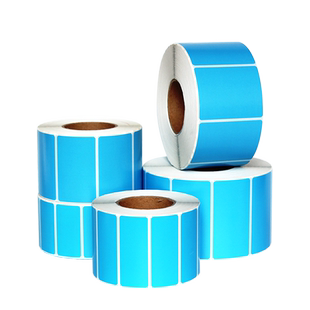 蓝色热敏不干胶标签贴纸60*40 30 20 50 70 80 90 100*120 150 180彩色三防热敏纸标签纸条码打印纸定制定做