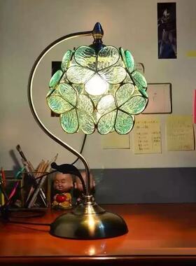 复古花瓣台灯中古风老上海民国风卧室床头灯夜灯氛围灯