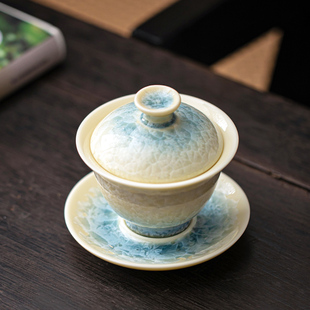 窑变结晶釉三才盖碗茶杯茶碗大号茶具陶瓷泡茶碗功夫茶具单个茶盏