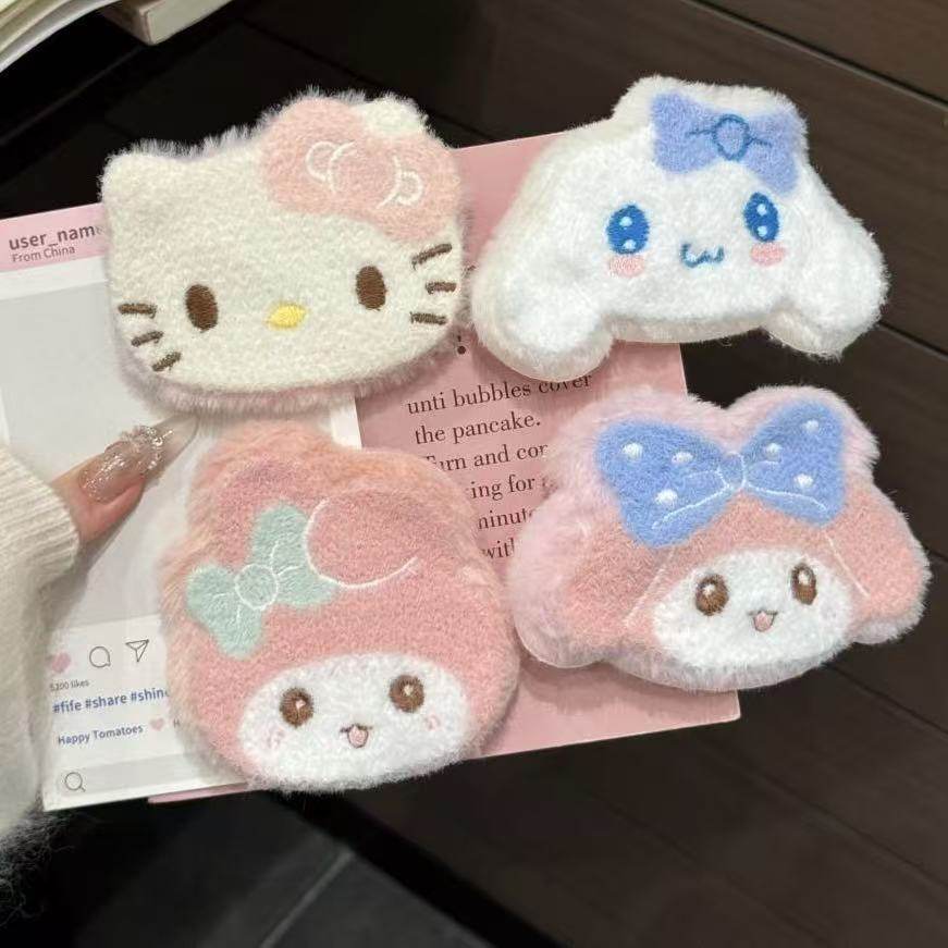 可爱三丽鸥玉桂狗美乐蒂发夹秋冬毛绒卡通BB夹韩版少女碎发刘海夹