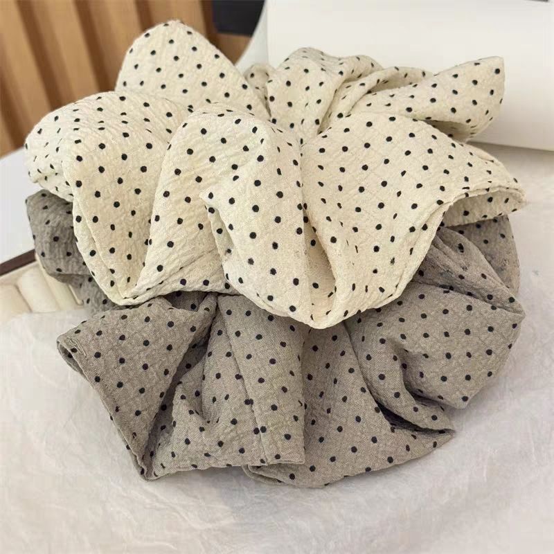 泡芙波点布艺大肠发圈女复古网红发绳2024新款高级感皮筋头绳头花