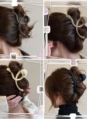 超大号简约款磨砂波浪抓夹鲨鱼夹高级发夹女2024新款小众盘发头饰