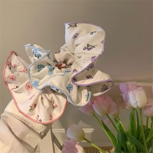 丸子大肠清新发圈可爱春夏新款 头绳感强发饰白熊碎花简约头发头饰