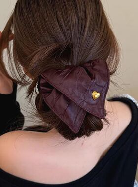 大气优雅pu方形头绳2024新款高端扎头发皮筋简约设计大肠发圈皮套