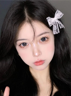 ins风超仙氛围感甜美白色蕾丝蝴蝶结发夹侧边刘海夹子双马尾发卡
