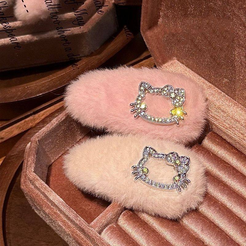 可爱粉色毛毛kt发夹甜酷女孩时髦秋冬新款毛绒刘海百搭女发饰,饰品/流行首饰/时尚饰品新,发饰,淘宝优惠券,粉丝福利购,淘宝优惠卷