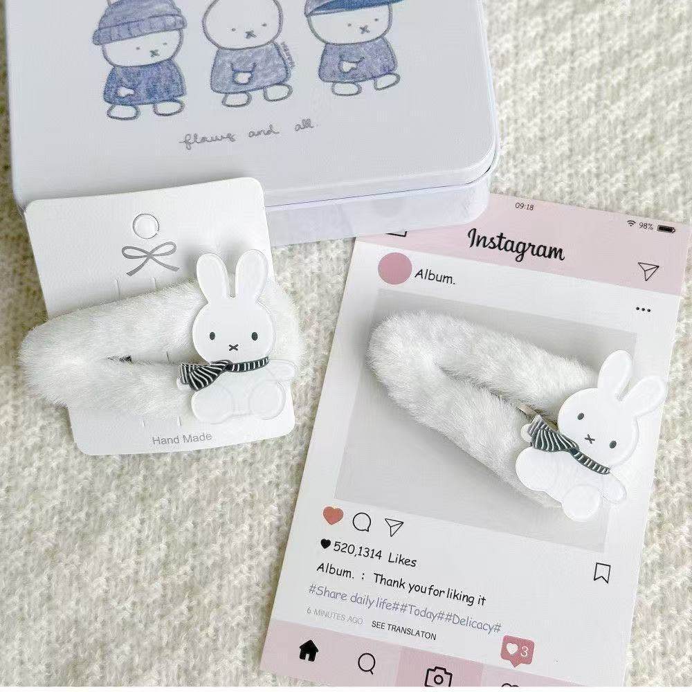 可爱毛绒米菲兔发夹网红同款刘海甜美少女发卡侧边夹百搭发饰,饰品/流行首饰/时尚饰品新,发饰,淘宝优惠券,粉丝福利购,淘宝优惠卷