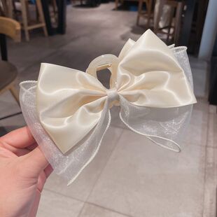 大蝴蝶结公主头抓夹在逃公主发夹后脑勺发饰鲨鱼夹双面大号女头饰