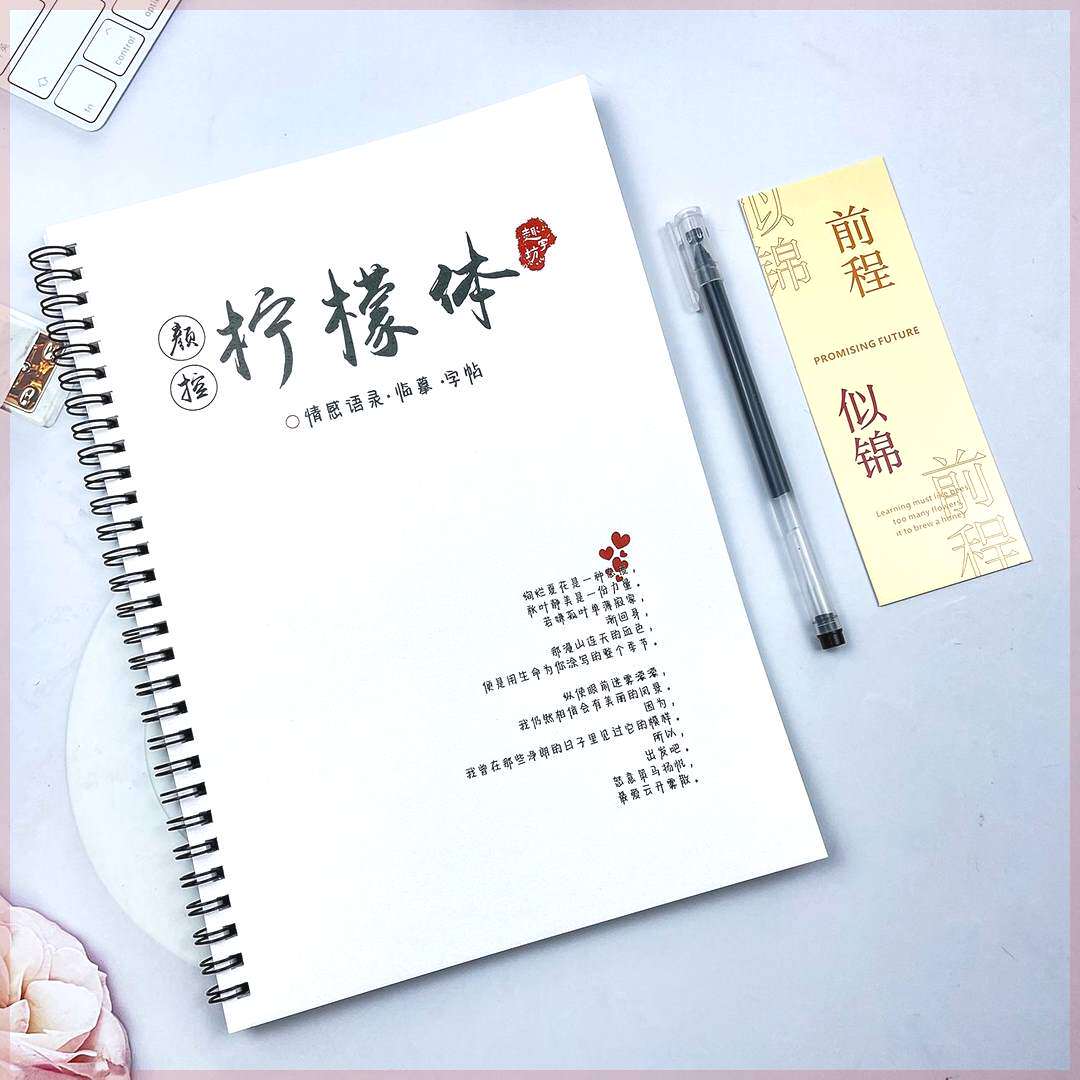 工厂颜控柠檬体手写体硬笔中性笔行楷男女生字体练字帖大学生漂亮