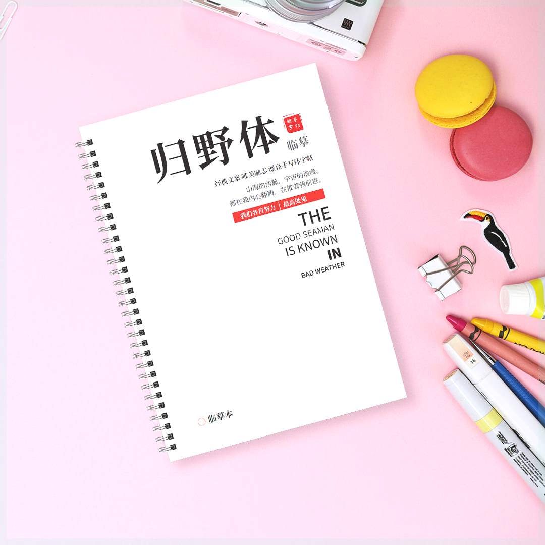 工厂中英文速写练字帖男女生漂亮手写字体行楷归野体落日风景长月