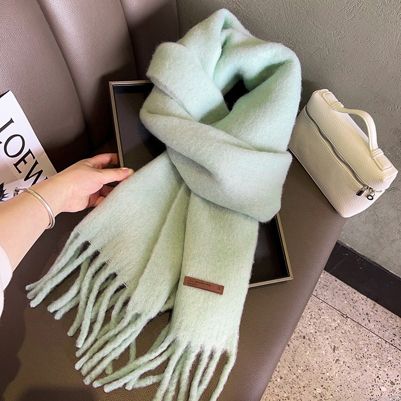 薄荷绿含羊毛韩版纯色围巾女马海毛高级氛围感冬保暖加厚防寒围脖,服饰配件/皮带/帽子/围巾,围巾/丝巾/披肩,淘宝优惠券,粉丝福利购,淘宝优惠卷