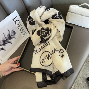 挚爱白山茶小香风棉麻围巾女春秋新款防晒保暖旅游度假空调房披肩