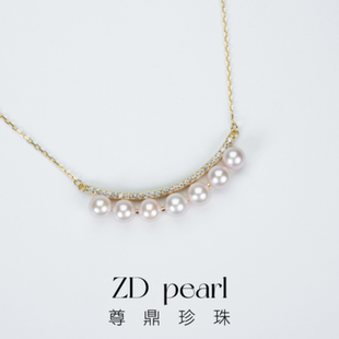 6mm S925银海水珍珠中国南珠白珠微笑链5 尊鼎珍珠 可乐优选