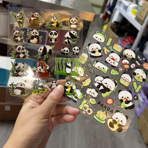 可爱熊猫3D立体转印贴