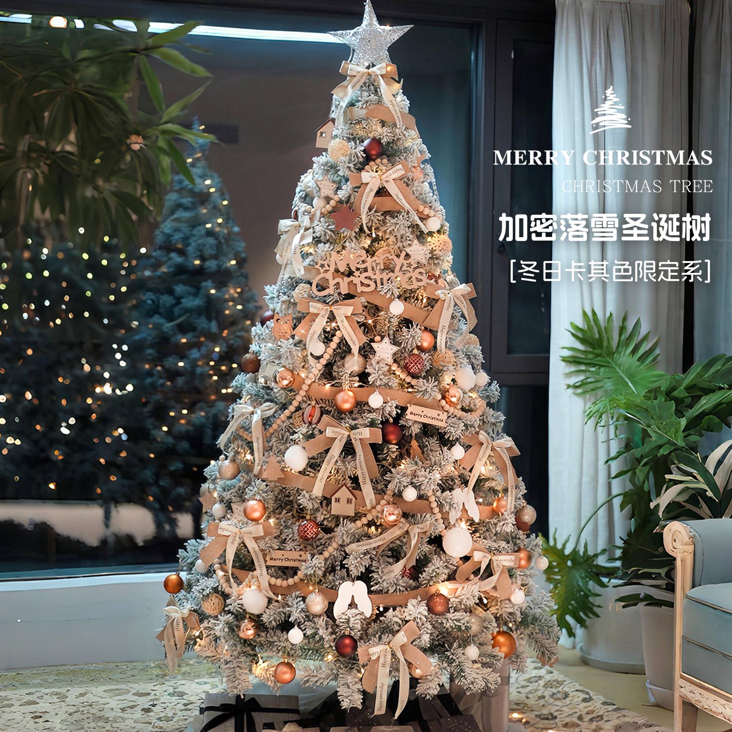 白色圣诞树客厅2025新款家用高级感大小型圣诞节装饰品diy耶诞树