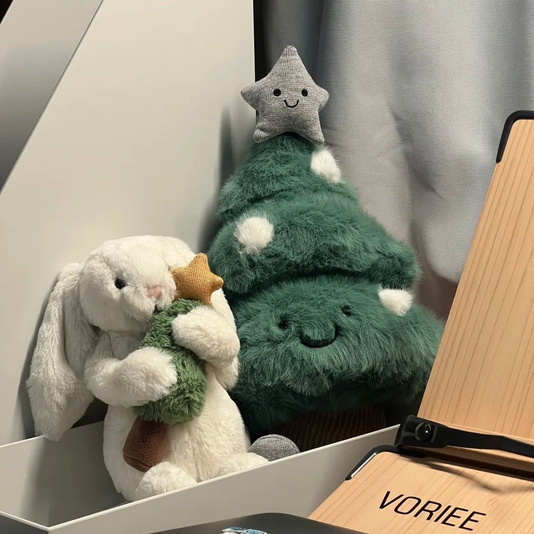 德国jellycat圣诞雪点圣诞树围巾企鹅怀抱兔圣诞邦尼兔毛绒玩偶