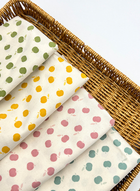 韩国进口30支小苹果清新可爱斜纹纯棉手工抱枕书衣面料