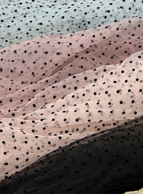 3mm特密植绒波点网纱BJD小布娃衣手工面料150*50cm