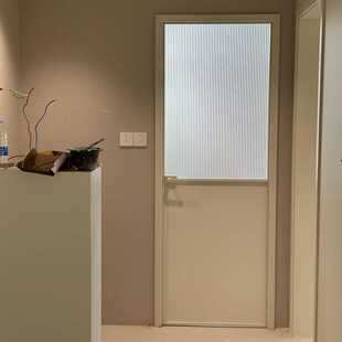 极窄卫生间门厕所厨房阳台玻璃平开门半铝板铝合金洗手间推拉移门