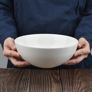 德化白瓷家用特大号汤盆创意酸菜鱼碗家用鸡汤大碗大码面汤碗餐具