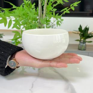 简约陶瓷碗家用白瓷饭碗4.3英寸汤碗小碗圆形白色亮光钵碗修行碗