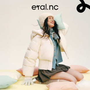 保暖羽绒服 拼接连帽短款 eral nc漫游003城市运动多巴胺截断时尚