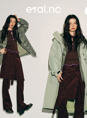 eral nc逃跑001通勤户外宽松拼接工装两件套加厚羽绒服一衣两穿