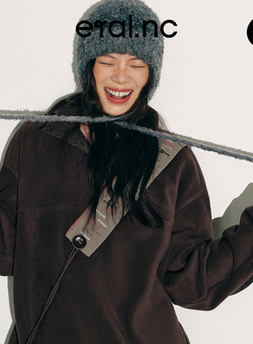 eral nc逃跑001工装通勤拼接套头摇粒绒卫衣户外运动女生时髦百搭