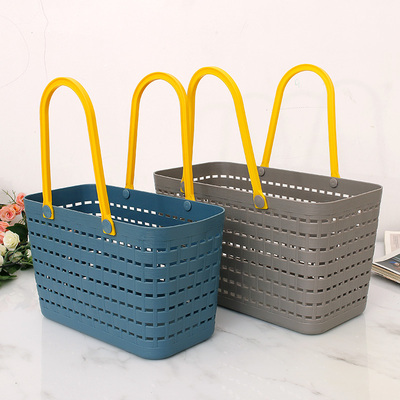 手提洗澡篮塑料编织筐采摘野餐篮