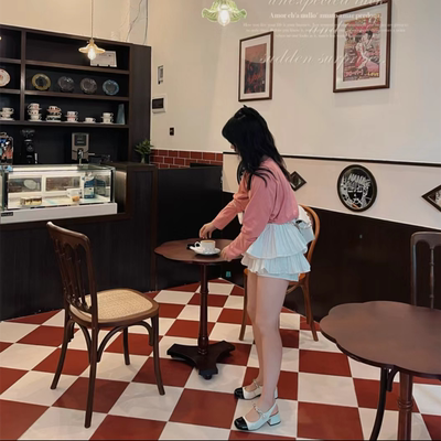 自粘PVC地板胶奶茶甜品蛋糕咖啡店地面装饰地贴商用防滑耐磨贴纸