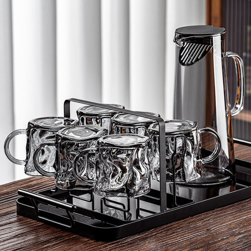 玻璃杯套装带把手家用待客大容量