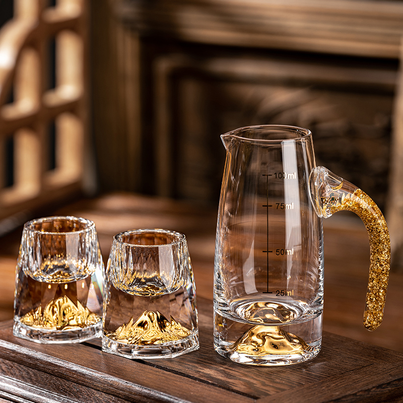 轻奢高档金箔金山白酒杯