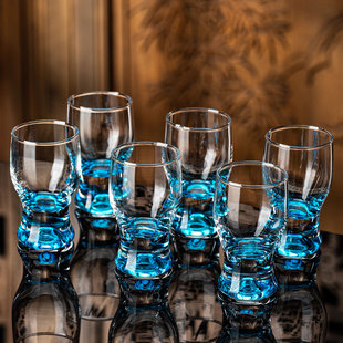 蓝山水晶白酒杯家用一两酒盅小杯子轻奢高档玻璃分酒器烈酒具套装