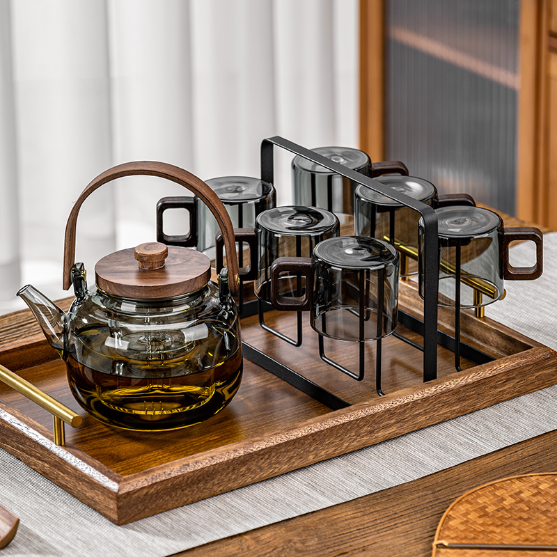 玻璃茶具套装家用耐高温喝茶杯子