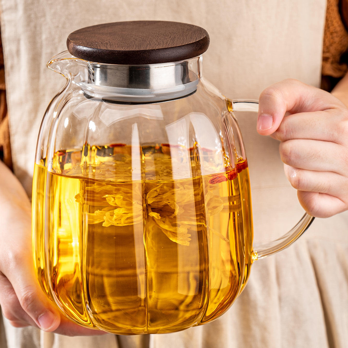 高硼硅玻璃冷水壶耐热凉水杯食品级大容量家用储水凉白开柠檬水壶