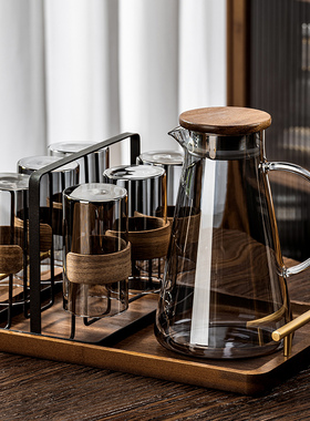 新中式耐高温玻璃喝水杯子套装家用客厅待客轻奢高级感泡茶具水壶