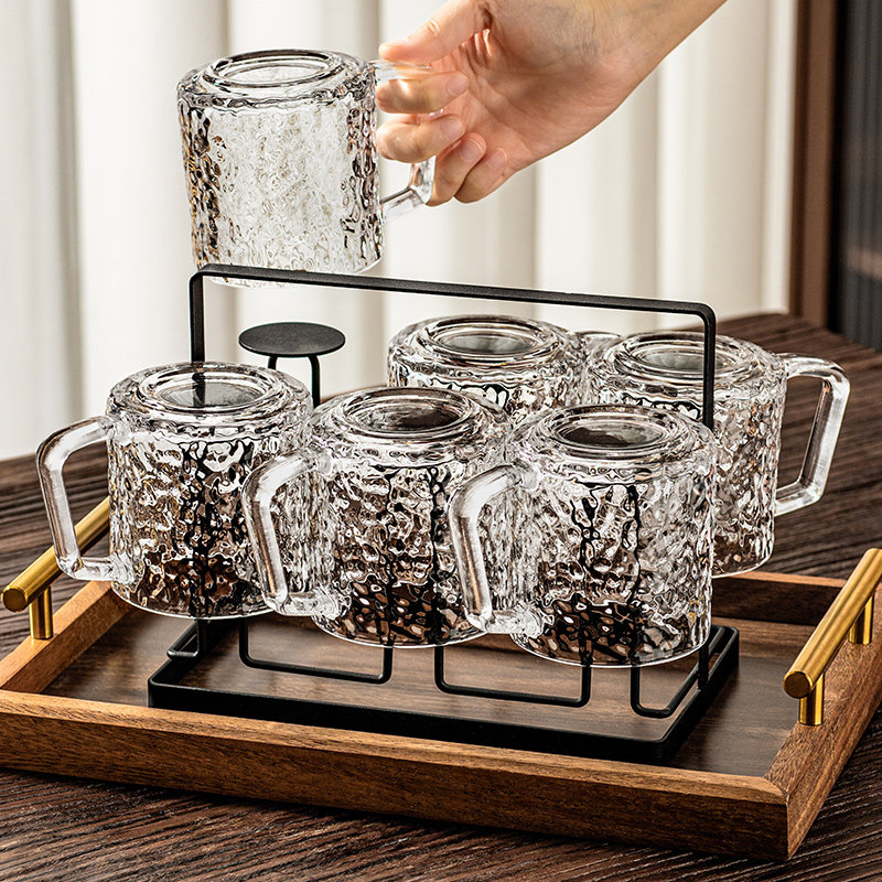 隔热玻璃杯带把手防烫水杯高级感轻奢高颜值茶杯家用待客杯子套装