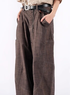 No sense无感官&浮游野人「月桂弯」老钱风弯刀裤香蕉廓形休闲裤