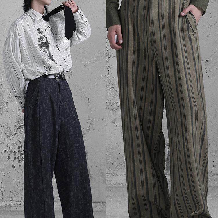 NO sense无感官&浮游野人 复古条纹休闲裤男女小众设计直筒长裤,男装,休闲裤,淘宝优惠券,粉丝福利购,淘宝优惠卷