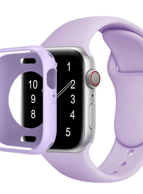 适用苹果手表7代SEiwatch65432糖果色硅胶软套TPU半包保护表壳45m