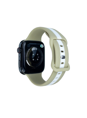 适用apple watch8表带iwatch7小蛮腰表带s6543/se2苹果手表带液态硅胶双色小众女运动替换腕带41/45mm细款